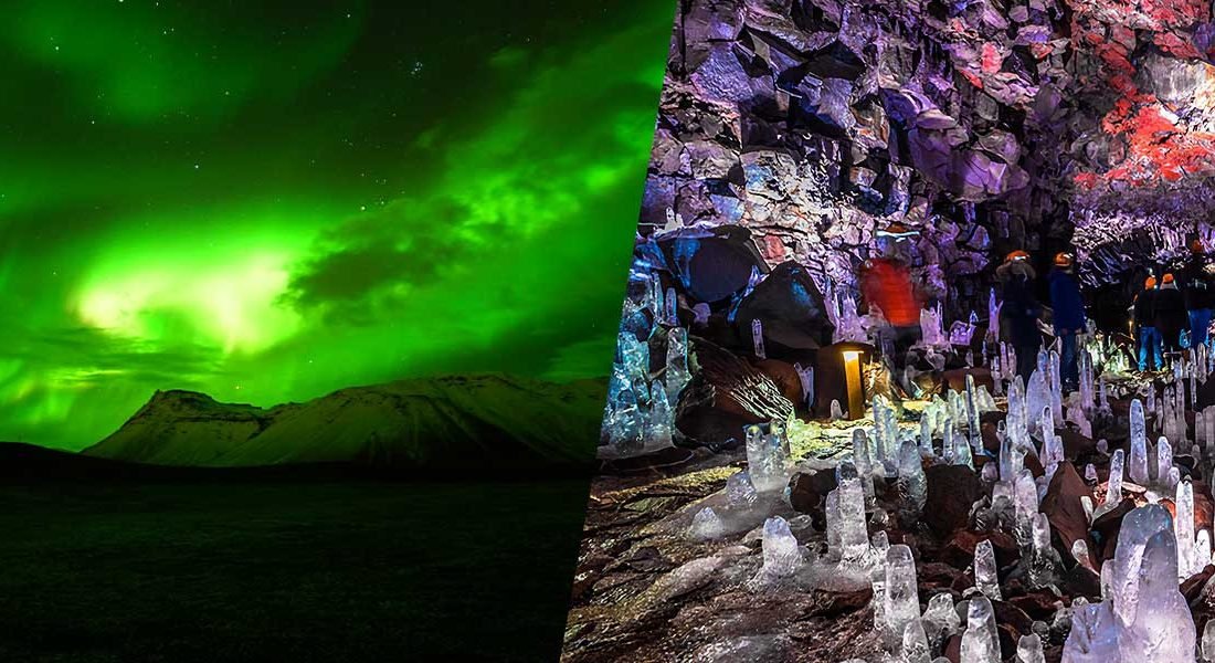 Lava Tunnel Evening Tour & Northern Lights Excursion from Reykjavík