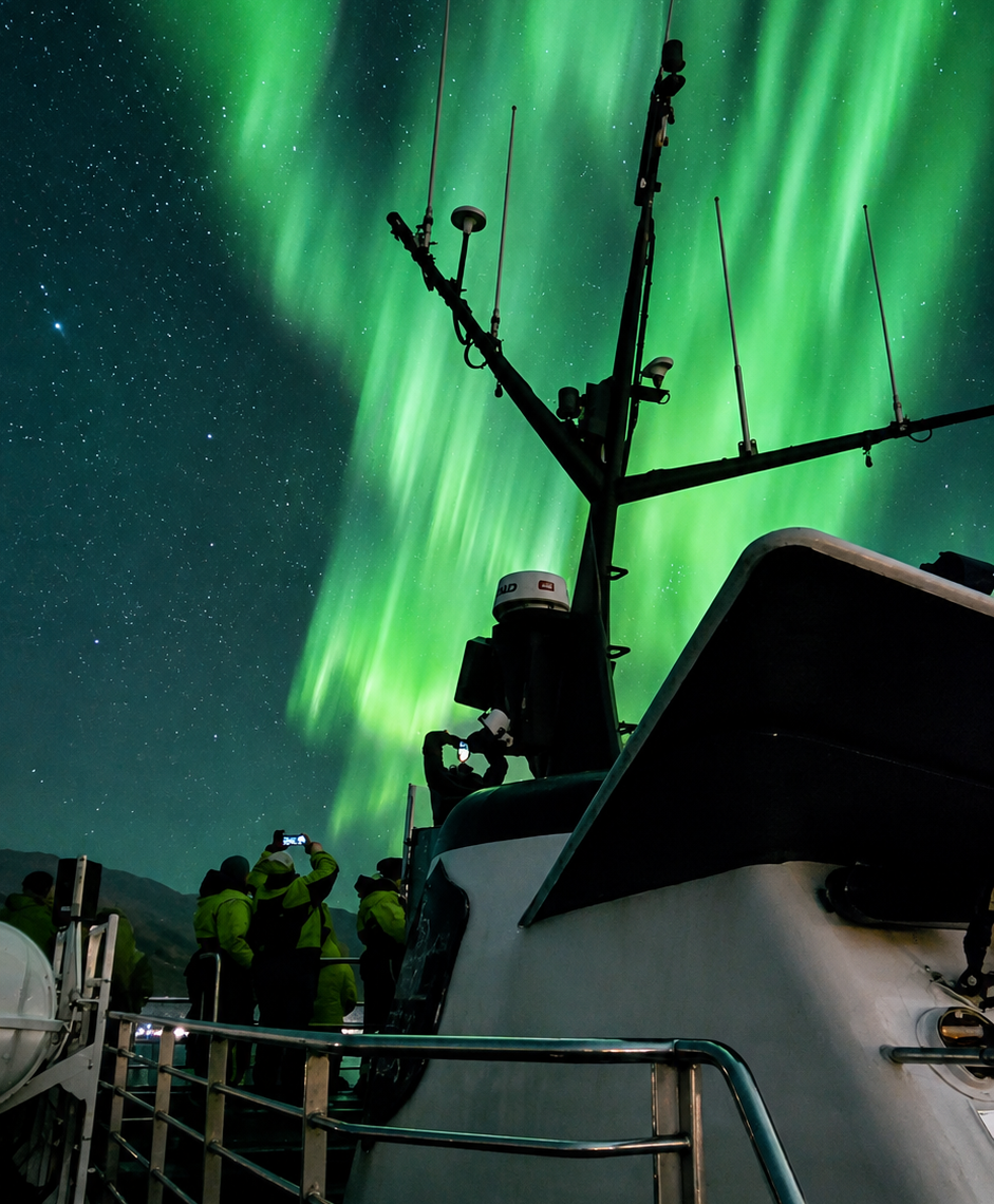 Northern Lights Boat Tour with Hot Chocolate and Free Retry Included